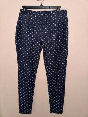 Michael Kors Women’s Navy Paisley Slim Chinos size Medium